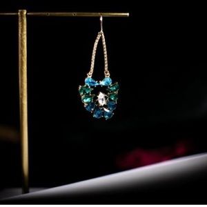 Blue Tears Chandelier Statement Earrings